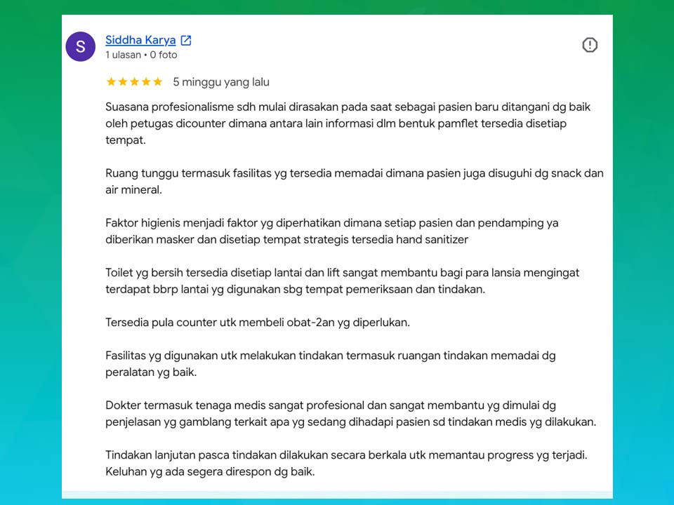 Ulasan pasien tentang pelayanan lasik mata di SILC Lasik Center: ruang tunggu nyaman, protokol higienis, dokter menjelaskan jelas, kontrol pascatindakan berkala, serta informasi lasik mata biaya